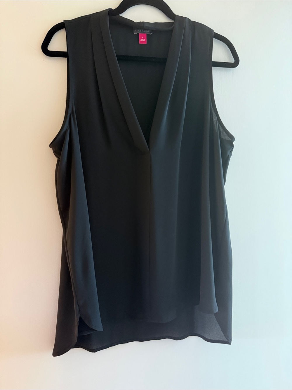 Leota Black Sleeveless V-Neck Blouse